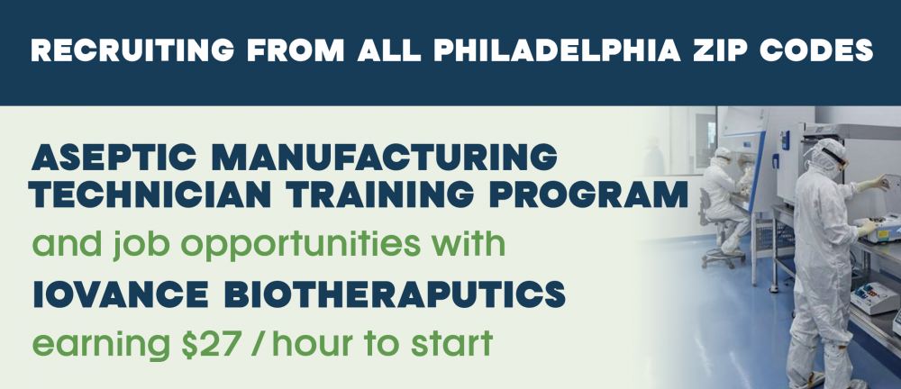 Now recruiting for ASEPTIC MANUFACTURING TECHNICIAN TRAINING PROGRAM and job opportunities with IOVANCE BIOTHERAPUTICS earning $27 / hour to start